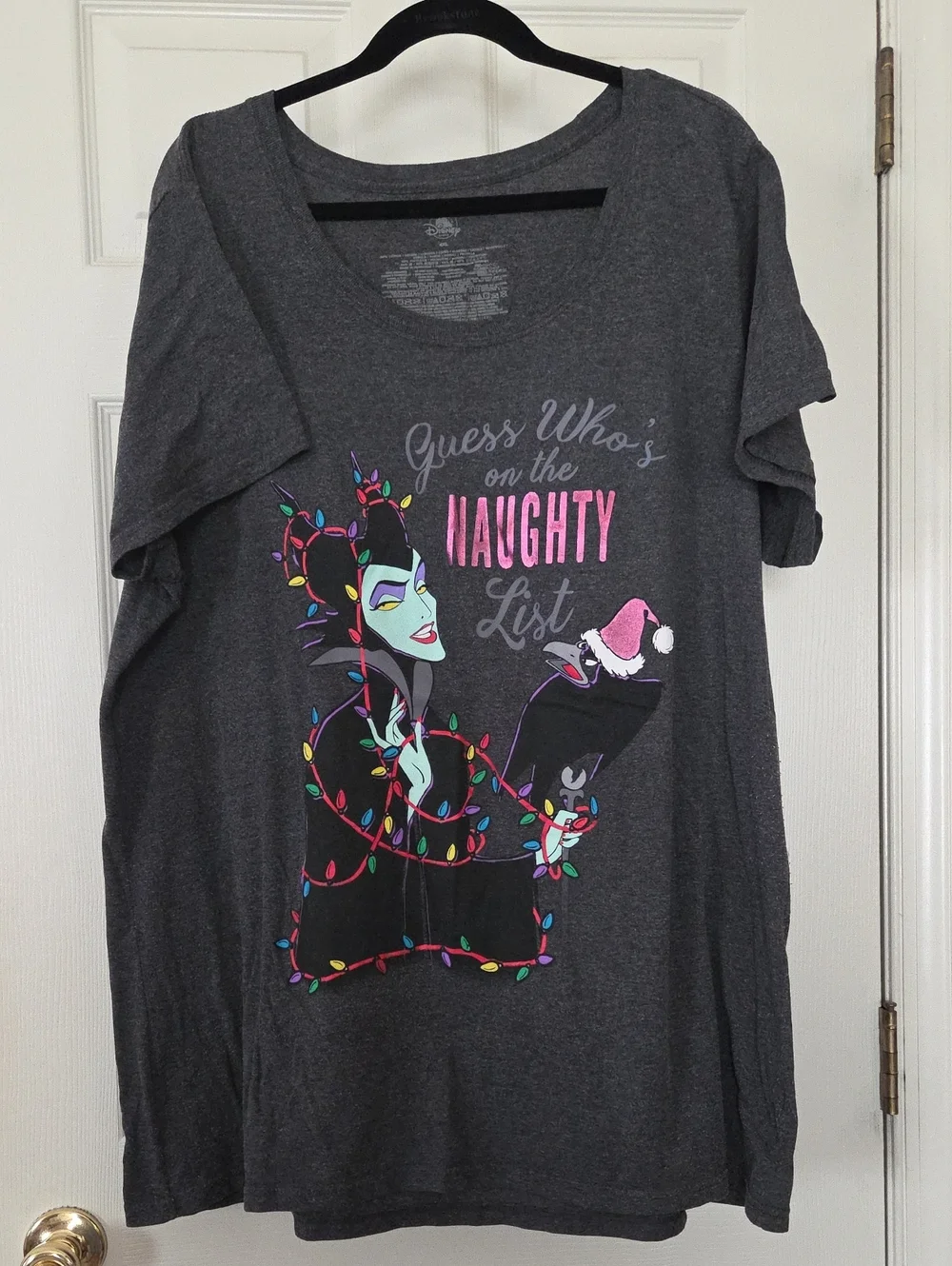 Disney Dark Gray Maleficent 'Naughty List' Holiday Graphic Tee Sleep Shirt